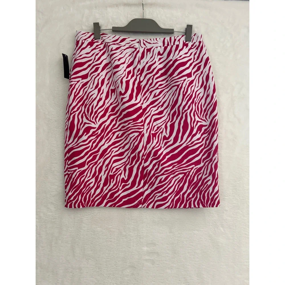 Kmart Soft Dressing Group Pink Zebra Print Pencil Skirt Womens Size‎ 14 New